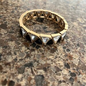 Elegant Gold and Black Women's Stretchy Bracelet